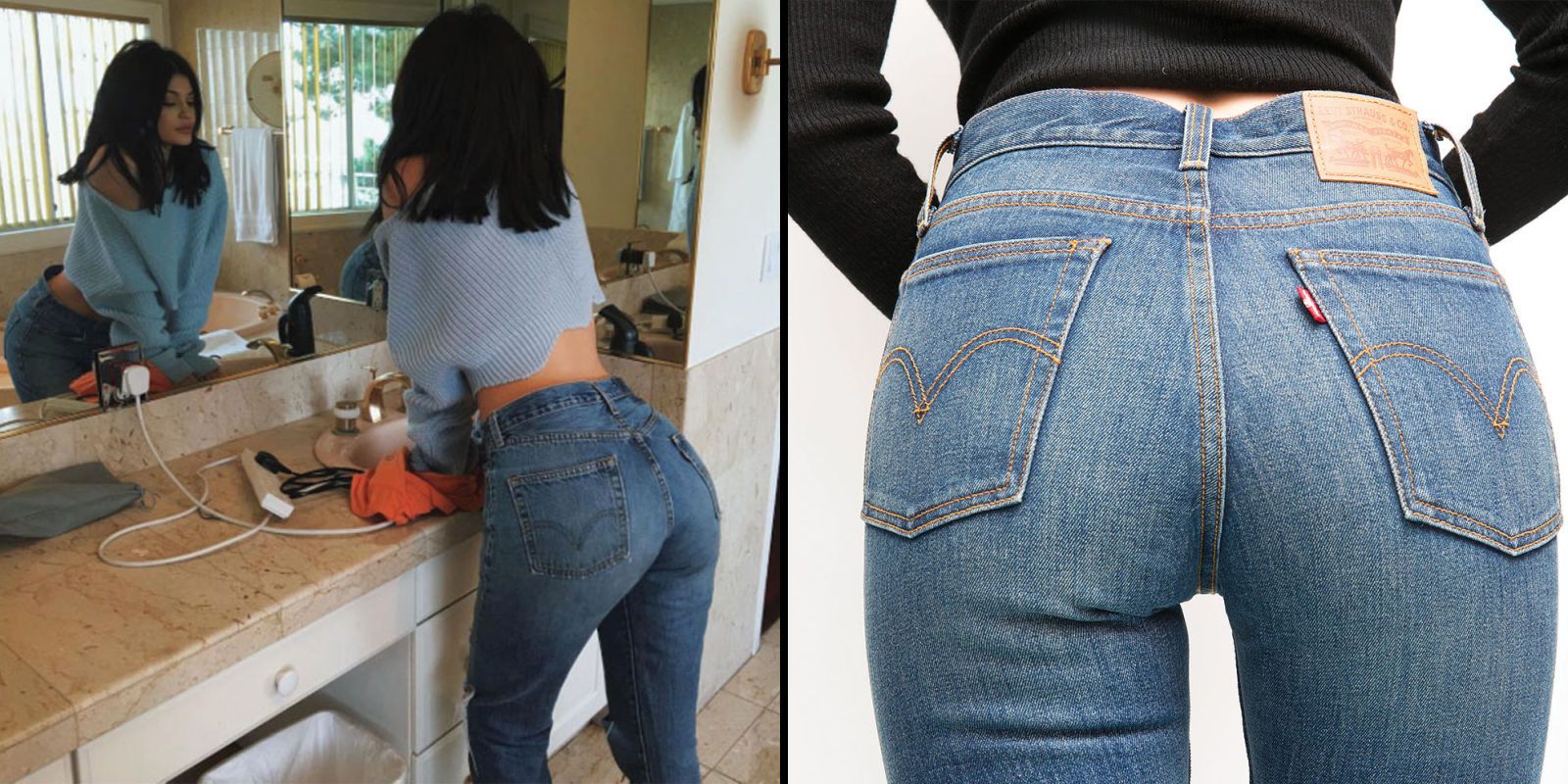 Bent over jeans