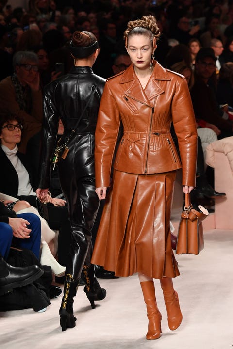 leather was the layer of choice at milan fashion week