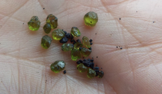 olivine crystals