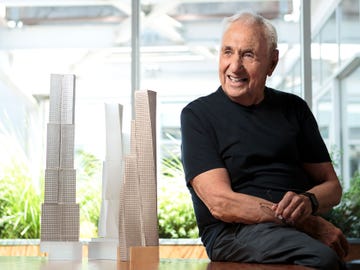 Frank Gehry at his office in Los Angeles.
