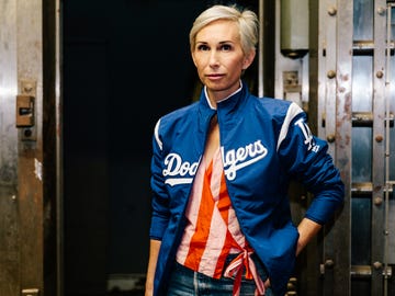 Allison Agsten, director of the Main Museum of Los Angeles Art, stands in front of one of the Beta Main’s underground vaults.