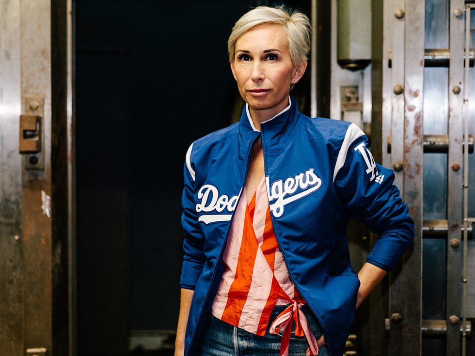 Allison Agsten, director of the Main Museum of Los Angeles Art, stands in front of one of the Beta Main’s underground vaults.