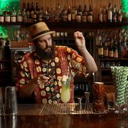 Daniel Parks mixes a bird of paradise cocktail at Pagan Idol in San Francisco, one of the new wave of tiki bars.