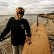 Surfing and wetsuit pioneer Jack O’Neill at his cliffside home in Santa Cruz, April 2012.