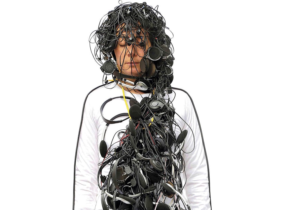 Eugenia Vargas Pereira’s “Talking Head Transmitters,” from the Muzeo Museum and Cultural Center.