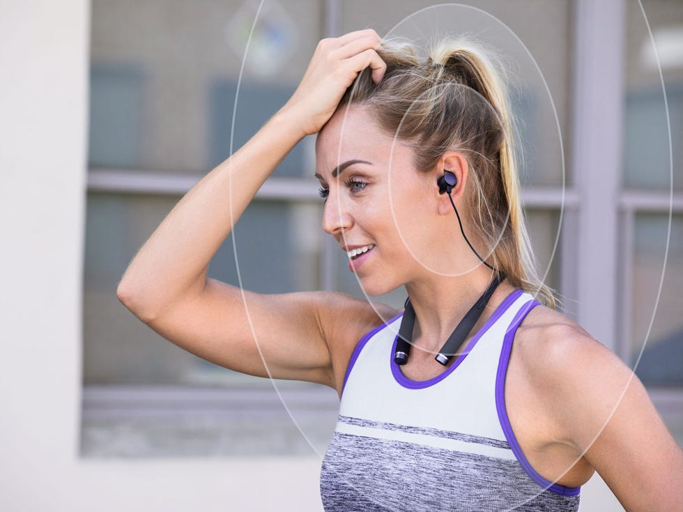 Vi headphones by LifeBeam, a new kind of wearable exercise aid, provide training instructions tailored to an individual’s particular workout needs.