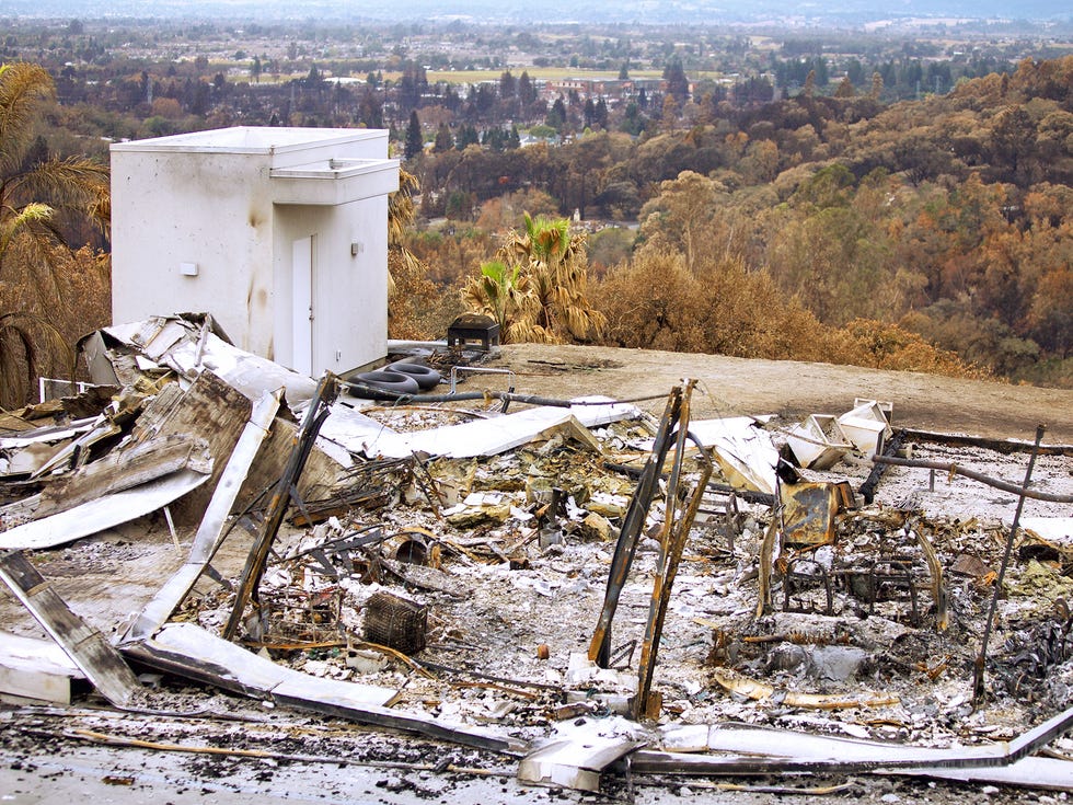 The wreckage of Lars and Ulla Tandrup’s dream home near Santa Rosa, a month after it was destroyed in the Tubbs Fire.