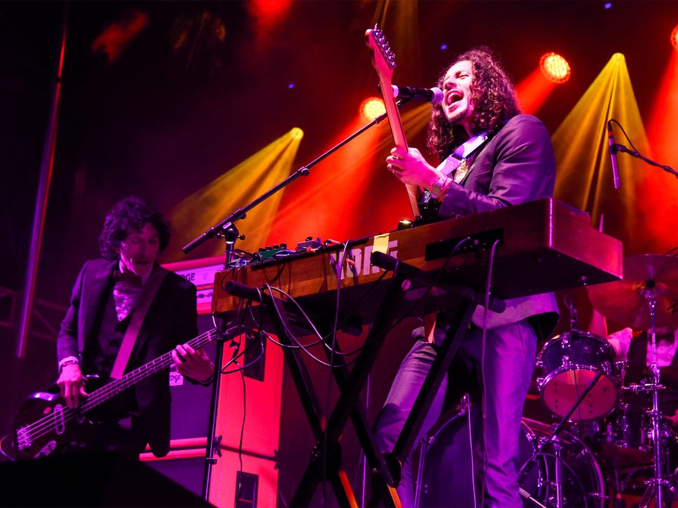 Chicano Batman’s guitarist and singer Bardo Martinez (right) rocks a Florida crowd earlier this year with the band’s potent blend of garage rock, psychedelia and Latin sounds.