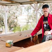 UC Irvine professor Simon Penny is building a replica of a proa, a Micronesian outrigger boat, to demonstrate the sophistication of Micronesian boatbuilding and seafaring.