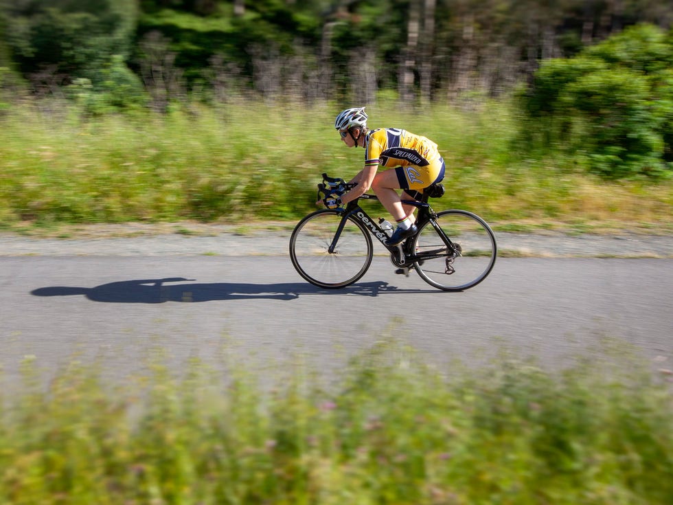 Molly Shaffer Van Houweling, champion cyclist and professor of law, on a training run.