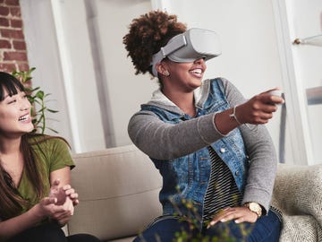 The Oculus Go offers virtual reality experiences at a budget price.