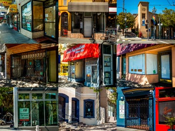 Some of the many vacant stores in San Francisco.