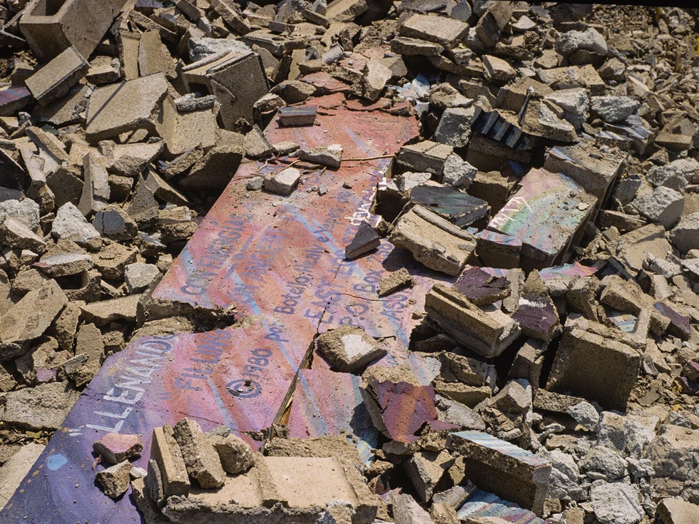 The rubble remains of "Filling Up on Ancient Energies."