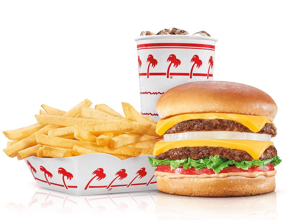 An In-N-Out Double Double combo meal