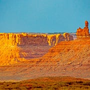 ATA010819bears_img01 A sandstone tower in the Valley of the Gods, with Cedar Mesa in the background. President Trump’s executive order removed both areas from the Bears Ears National Monument.