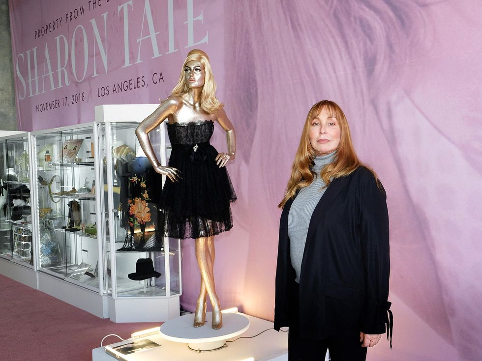 Sharon Tate’s sister, Debra, at the Icons & Idols: Hollywood & Street Contemporary Art Auction preview in Beverly Hills, 2018.