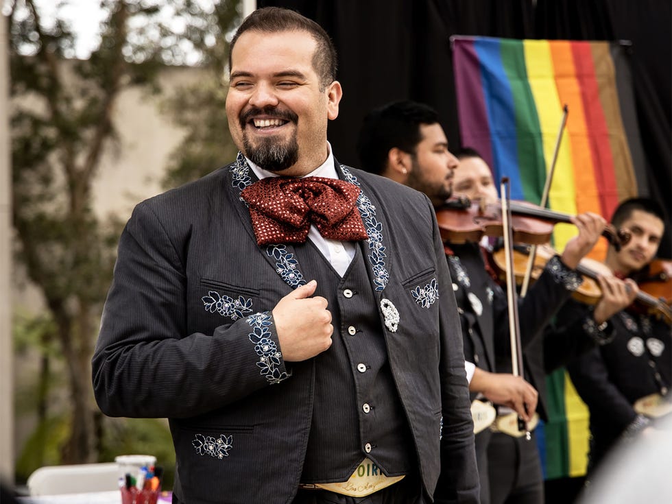 Trumpeter Rudy Vasquez learned of Mariachi Arcoiris from a Facebook ad.