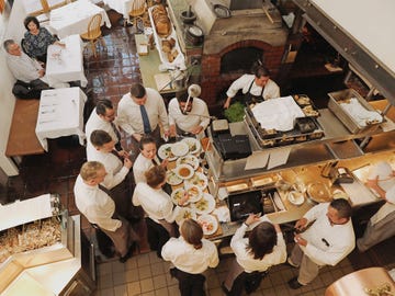 Zuni Café’s brick oven, open kitchen, and airy, industrial-looking dining room helped define the look for a new generation of farm-to-table restaurants 40 years ago.
