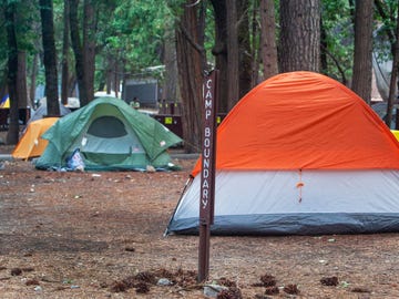 Yosemite's historic Camp 4 serves as a base for mountain climbers from all over the globe.