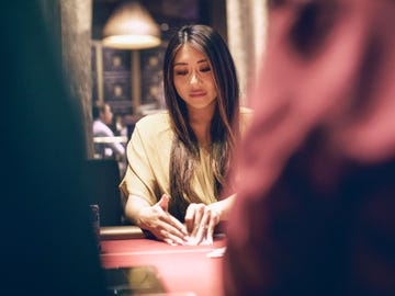 Maria Ho playing a hand during the six-week-long World Series of Poker in Las Vegas this year. The L.A. resident competed in 30 of the series’ nearly 90 events and made frequent appearances as a poker analyst on ESPN during the tournament.