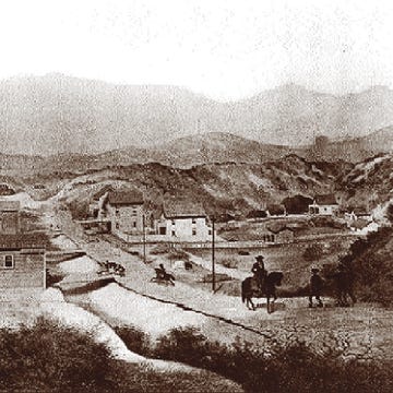 An 1856 illustration of San Francisco’s Mission Plank Road.