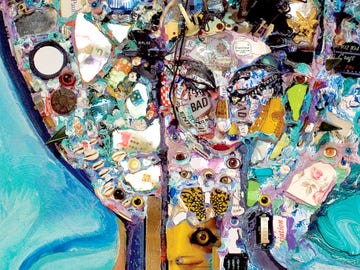 Assemblage artist Timothy Washington is a contemporary of David Hammons and Betye Saar. He combines sculpture, painting, and drawing to create striking abstractions of human figures.