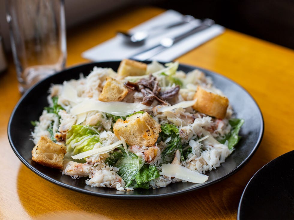 Crab salad with blue cheese dressing.
