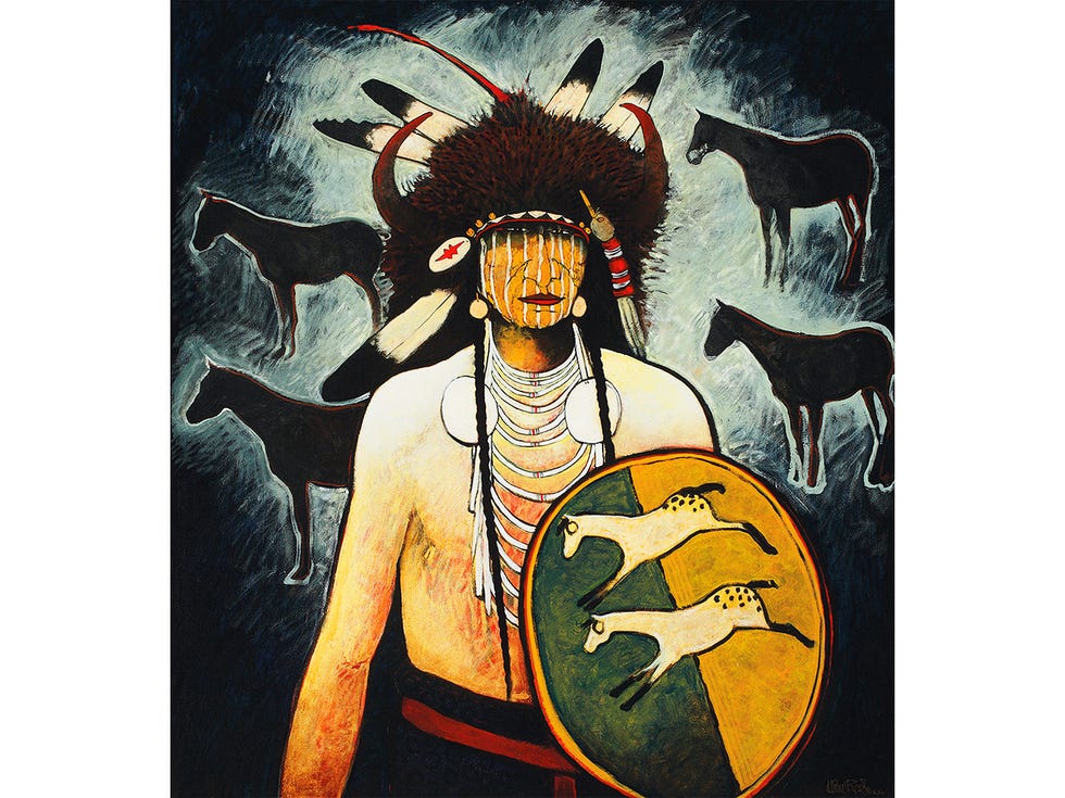 Crow Indian artist Kevin Red Star’s Buffalo Horse Medicine.