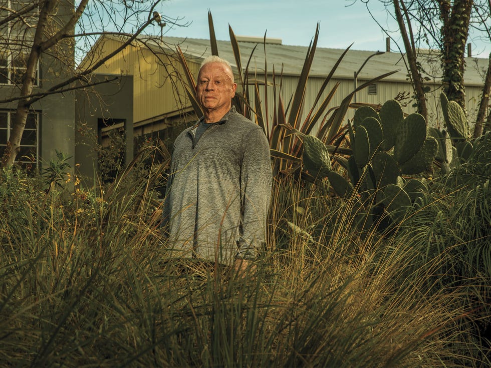 GBD board member Bruce Huie stands among the grasses and cacti of Progress Park, previously a construction-debris dump site.
