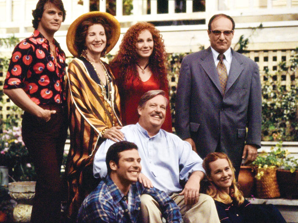 Maupin (center) with the cast of the original Tales of the City miniseries, which aired in 1994 on PBS.