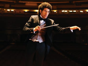 Rafael Payare, known for his energetic stage presence, conducts the San Diego Symphony.