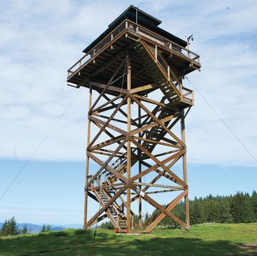this tall wooden structure serves as a fire lookout spot in northern california