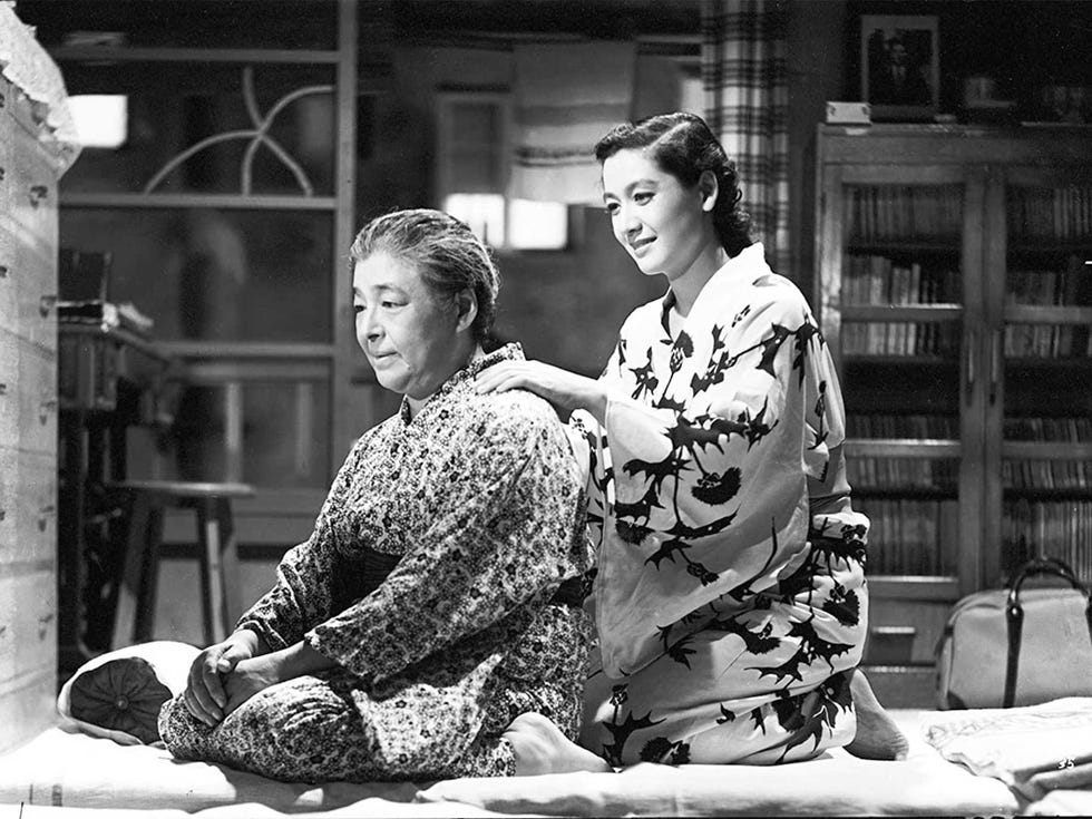 two women in kimonos are featured in this screenshot from 1953's "tokyo story"
