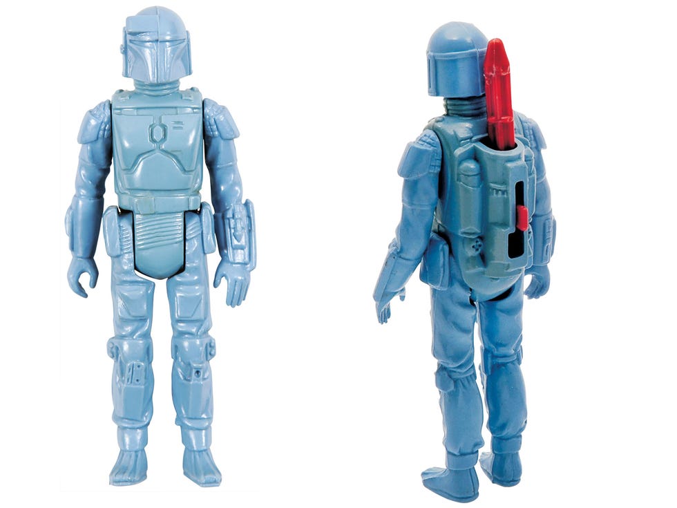 The museum boasts several examples of this mail-order Boba Fett action figure—the rarest prize in the Star Wars collecting realm. Its spring-loaded missile was identified as a choking hazard early on, so not a single one made it to the post office. This past summer, one of these collectibles surfaced on eBay for a “buy it now” price of $225,000.