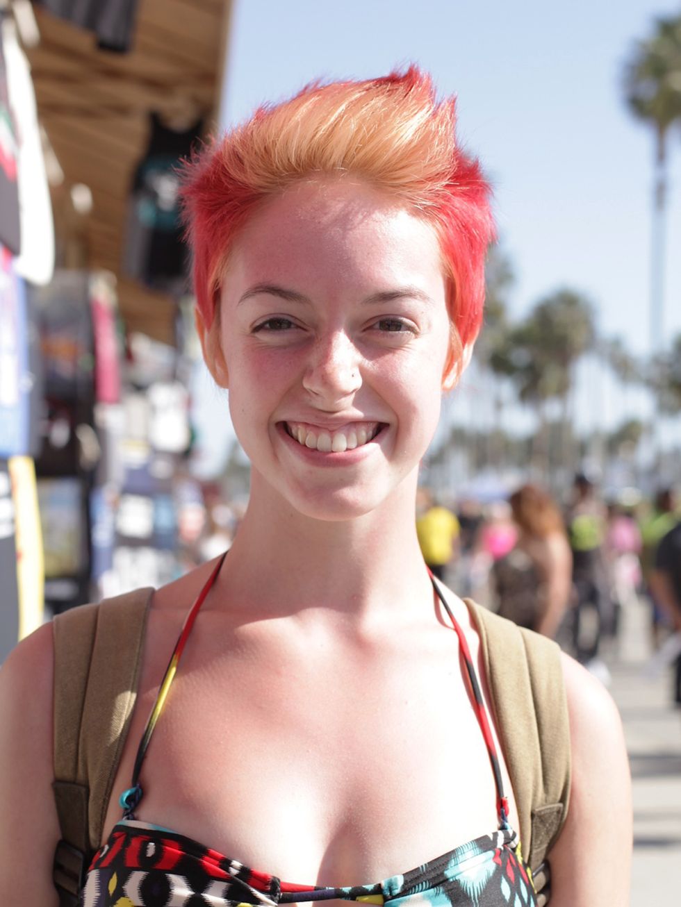 Ear, Lip, Smile, Hairstyle, Style, Summer, Beauty, Fashion, Red hair, Hair coloring, 