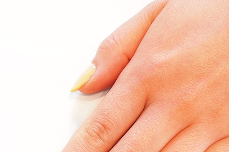 Finger, Skin, Nail care, Manicure, Nail polish, Nail, Orange, Close-up, Artificial nails, Cosmetics, 