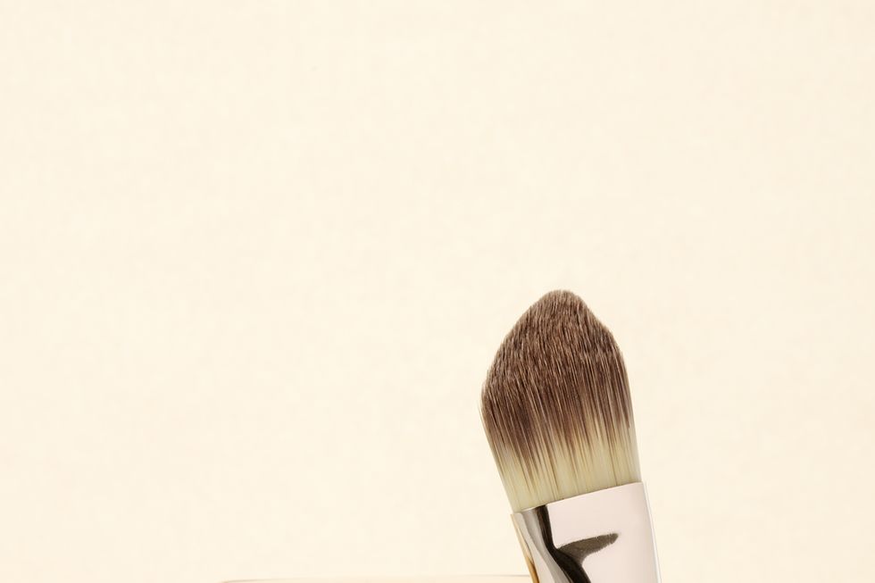 Brown, Brush, Cosmetics, Makeup brushes, Face powder, Paint brush, Office supplies, Beige, Stationery, Tan, 