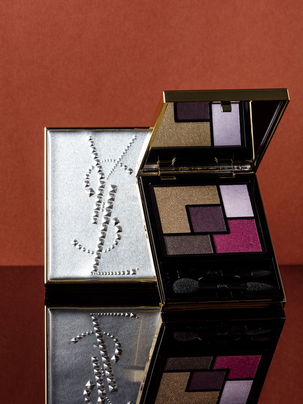 Brown, Eye shadow, Magenta, Cosmetics, Rectangle, Violet, Tints and shades, Lavender, Box, Material property, 
