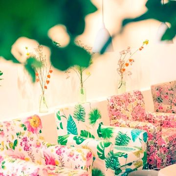 Green, Interior design, Room, Cup, Turquoise, Living room, Cushion, Drinkware, Throw pillow, Interior design, 