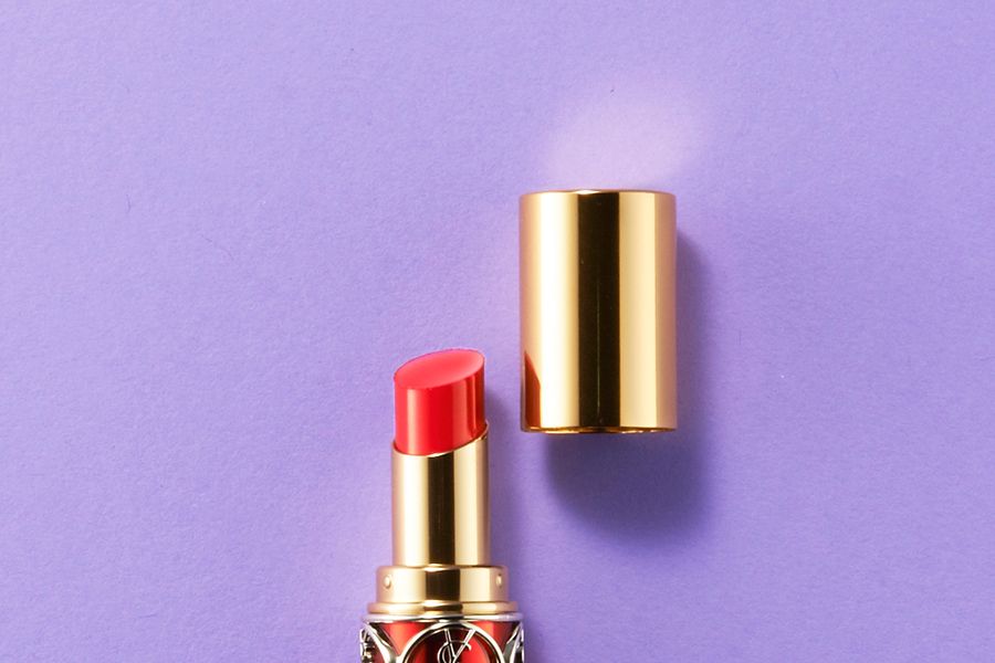 Lipstick, Magenta, Purple, Violet, Cosmetics, Material property, Metal, Cylinder, Peach, Silver, 