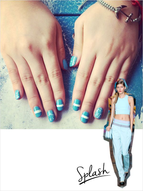 Blue, Finger, Hand, Nail, Teal, Style, Aqua, Nail care, Fashion accessory, Manicure, 