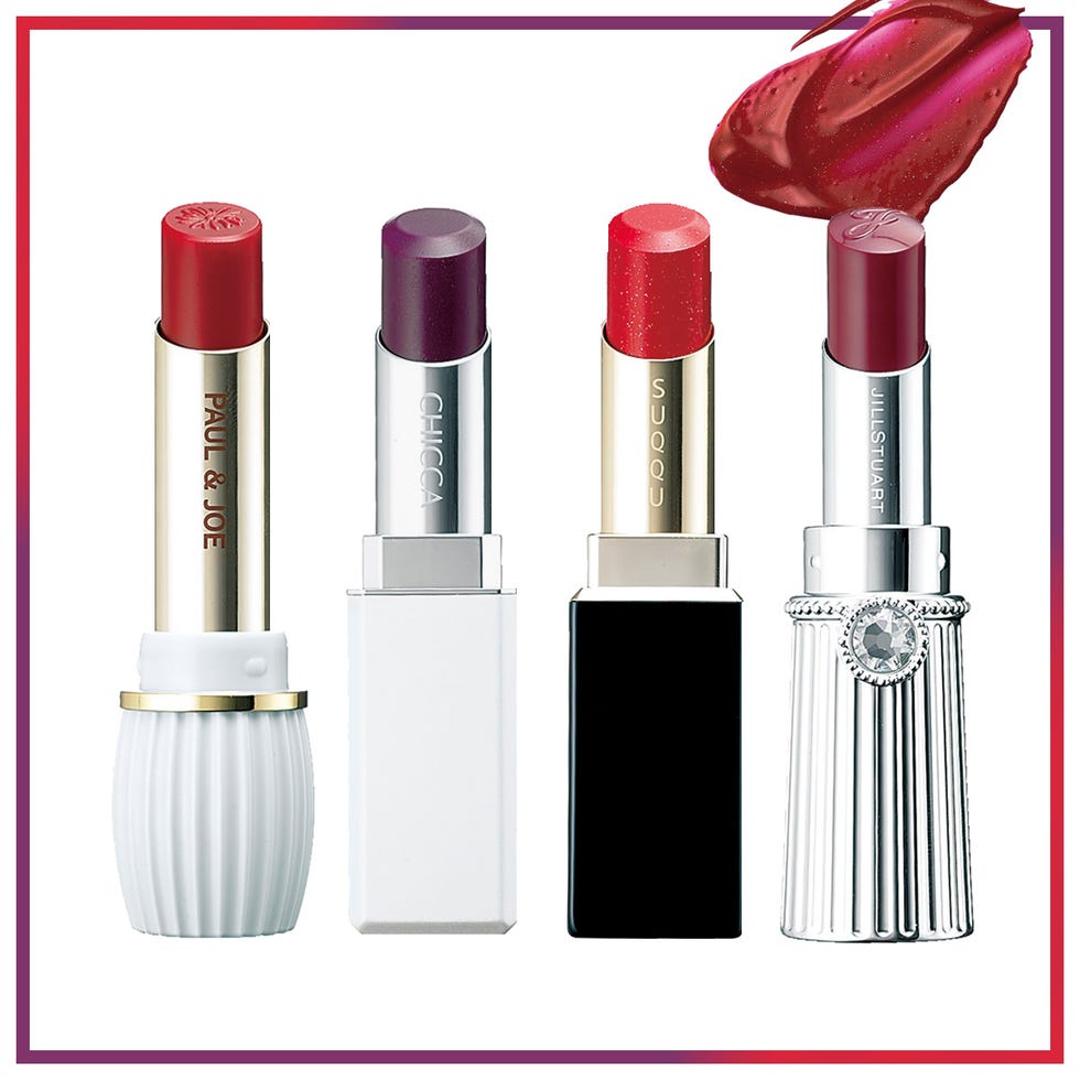 Lipstick, Pink, Red, Product, Beauty, Cosmetics, Material property, Lip care, Magenta, Lip gloss, 