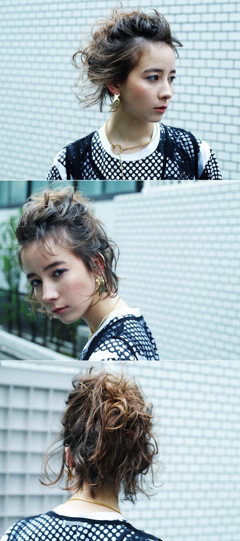 ビッグイヤリングが映える 簡単ヘアアレンジ6