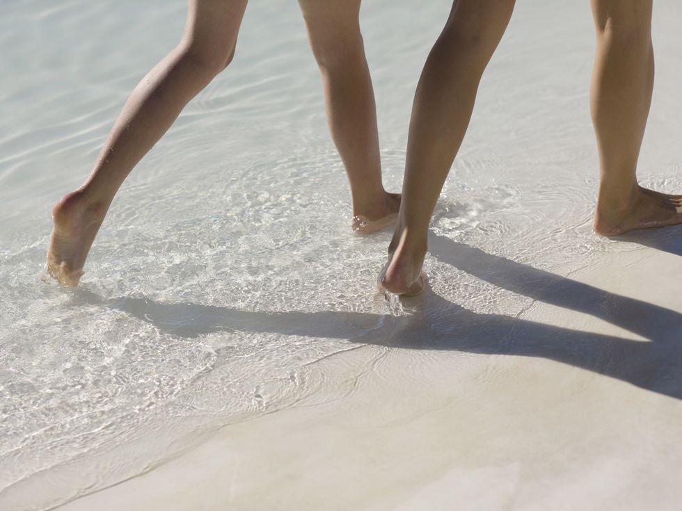 People on beach, Toe, Barefoot, People in nature, Summer, Sunlight, Fluid, Beach, Sand, Foot, 