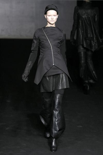 【RICK OWENS】ブラックHollywood Knee Bias ミディアムスカート RICK OWENS(リックオウエンス)-SLIVERED SKIRT-WD--Amanojak.