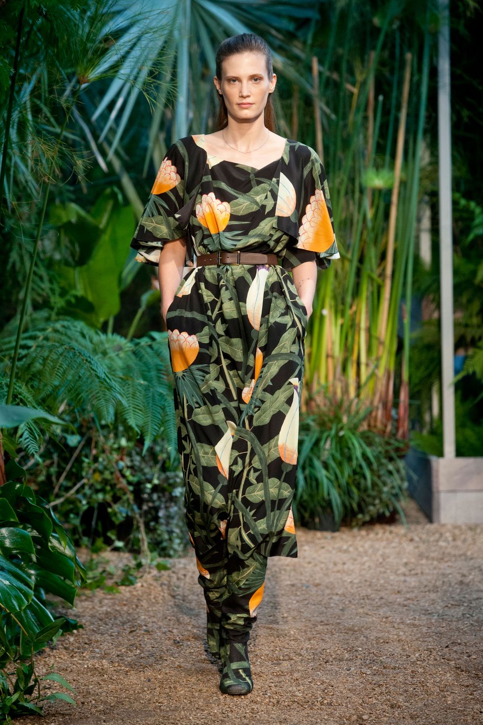 Camouflage, Military camouflage, Street fashion, Day dress, Fashion model, Fashion design, Silk, Haute couture, Pattern, One-piece garment, 