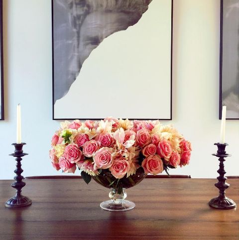 Petal, Bouquet, Flower, Glass, Centrepiece, Room, Table, Interior design, Candle holder, Cut flowers, 