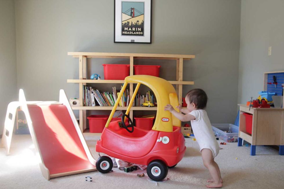 Product, Room, Floor, Child, Shelf, Flooring, Picture frame, Riding toy, Toy, Shelving, 