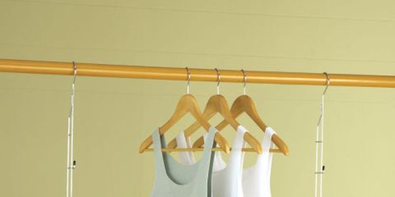 Clothes hanger, White, Clothing, Room, Home accessories, Dress, Furniture, Closet, Pattern, 
