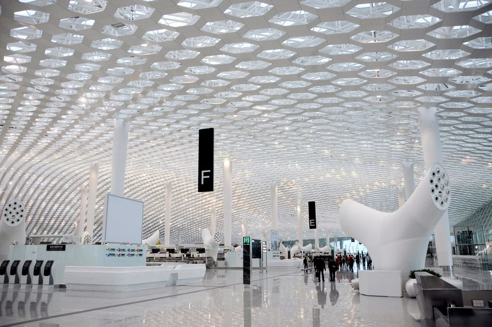 Ceiling, Hall, Airport, Tourist attraction, Lobby, Airport terminal, Sculpture, 